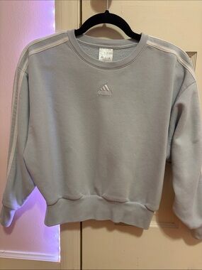 Adidas Girl’s Light Blue Crewneck Sweatshirt